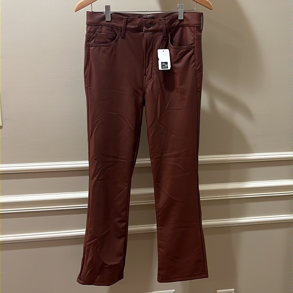 Mother brown ankle pleather pants NWT Sz 29